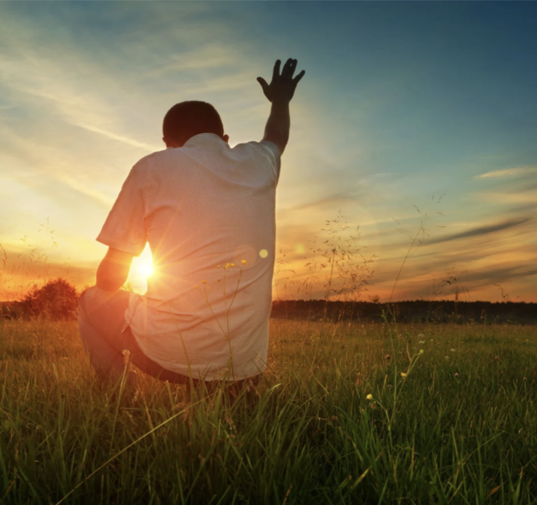 Man Arm Stretched to God